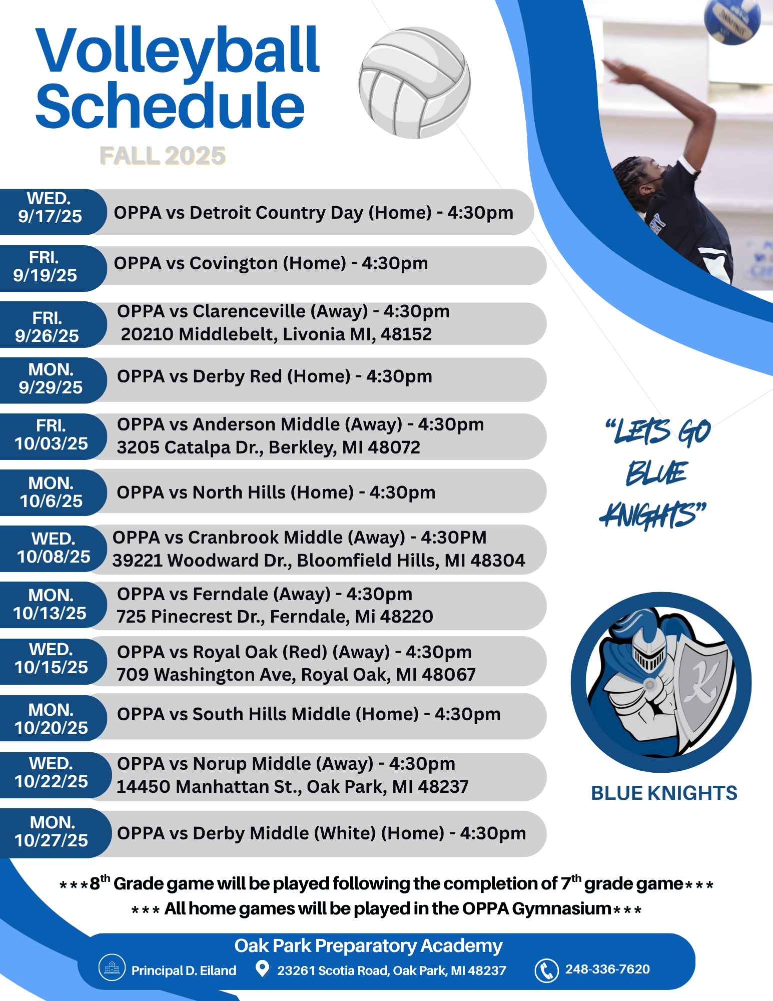 Volleyball Schedule